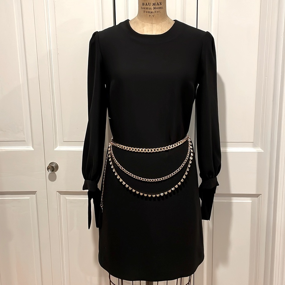 Banana Republic black bow sleeve shift size 4
